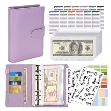 Imagem de Envelopes Desafio de economia de dinheiro, fichário de orçamento Envelopes de dinheiro A6 Fichário de economia de dinheiro com envelopes com zíper para escritório, casa, escola