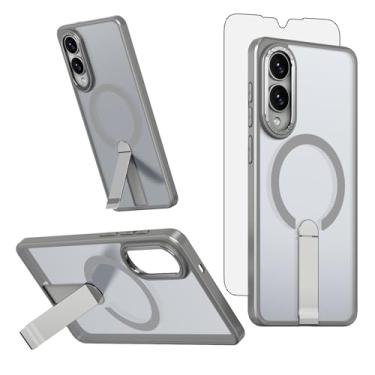 Imagem de Asuwish Capa de celular para Samsung Galaxy S25 Edge com protetor de tela magnético de vidro temperado e suporte rígido híbrido resistente à prova de choque acessórios S25Edge 25S S 25 25Edge feminino