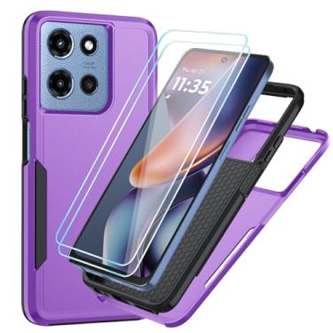 Imagem de Suncasetor Capa para Motorola Moto-G-2025/Moto-G-2026/Moto-G-Play-2026 com protetor de tela HD, proteção resistente contra quedas, capa de celular para Moto G 5G 2025/Moto G 5G 2026 (lavanda/preto)