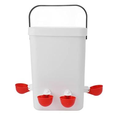 Imagem de GLOGLOW Bebedor Automático de Frango de Grande Capacidade, Dispensador de água de Aves de Plástico Com 4 Tigelas, Capacidade de 12 Litros, Ideal para Proprietários de Frangos Ocupados