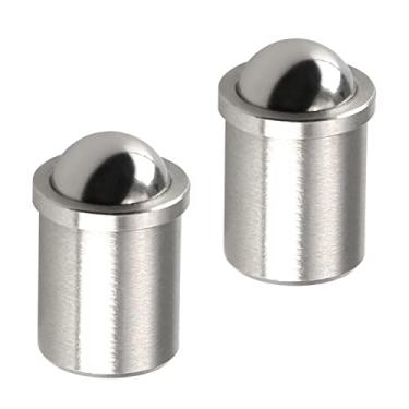 Imagem de MroMax 2 peças de aço inoxidável 1 cm de diâmetro bola êmbolo armário porta armário gaveta 10 x 13 mm apanhador de trava para porta armário armário gaveta tom prata