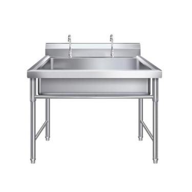 Imagem de Lava-louça para uso ao ar livre, lava-louça de aço inoxidável, lava-louça para serviço, lava-louça independente, lava-louça de cozinha de uma só tigela, lava-loiças de restaurante comercial, lavatório