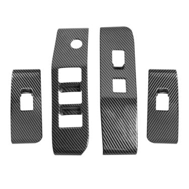 Imagem de YINGTUU para Toyota Highlander 2020 2021 2022 2023 2024 2025 acessórios adesivos interiores janela interruptor painel capa decalque padrão de fibra de carbono versão norte-americana