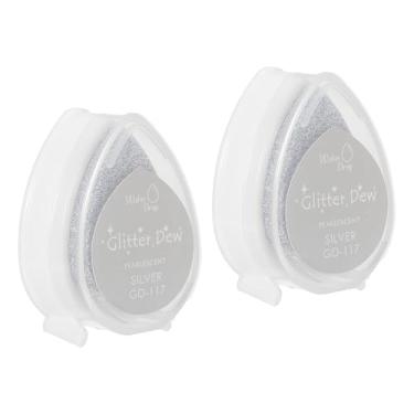 Imagem de Generic Almofadas de tinta artesanal para carimbos, 2 peças laváveis de impressão digital almofada de carimbo de tinta colorida arco-íris para carimbos de borracha papel scrapbook tecido madeira