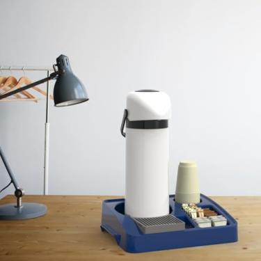 Imagem de Bandeja Servir Organizadora Porta Garrafa Sachês Açúcar Café Chá Pequena (Azul)