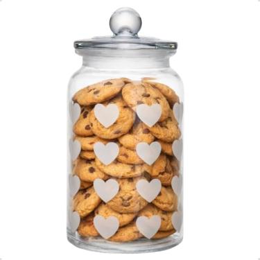 Imagem de Pote Vidro Hermético Transparente Coração 1,3L Organizador