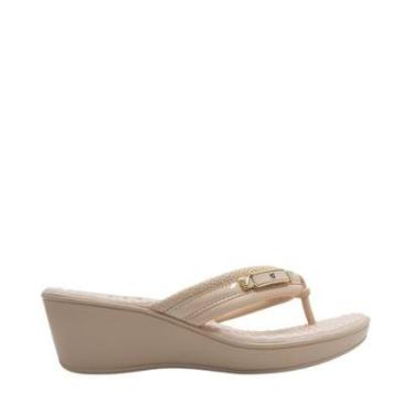 Imagem de Tamanco Piccadilly Anabela Bege e Detalhe Dourado-Feminino