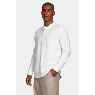 Imagem de Camisa Aramis Manga Longa Gola Padre Flamê Lisa Off White-Masculino