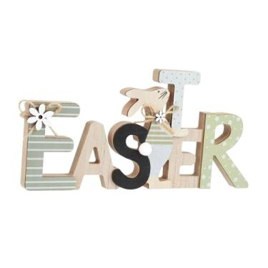 Imagem de oshhni Decoração de mesa de madeira para a Páscoa, centro de mesa artesanal, bandeja de vários andares, enfeite de madeira para sala de estar.