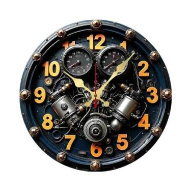 Imagem de Relógio De Parede Redondo De Madeira Silencioso Design Exquisito Em 2D