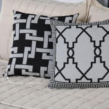 Imagem de Kit 02 Almofada Cheia Decorativa Sofa Sala Quarto Grécia Jacquard Dupl