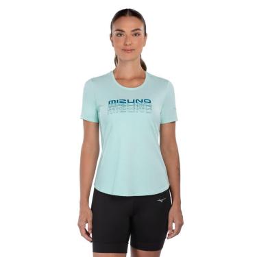Imagem de Camiseta de Corrida Feminina Mizuno Focus Stamp P Azul-Feminino