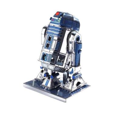 Imagem de Azul r2d2 3d kit de quebra-cabeça de metal diy corte a laser quebra-ca