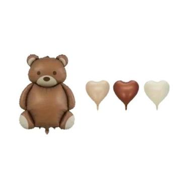 Imagem de Conjunto De Balões Em Forma De Coração De Urso De Pelúcia Fofo 6pcs De