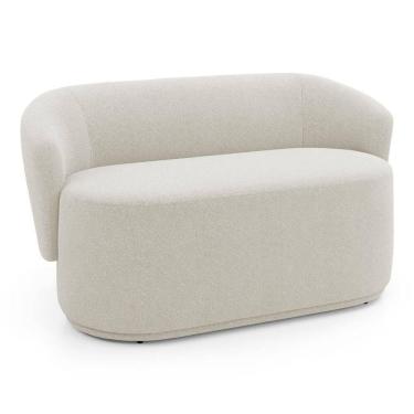 Imagem de Namoradeira Decorativa Orgânica Mavi 02 Lugares Bouclê Creme - Desk Design