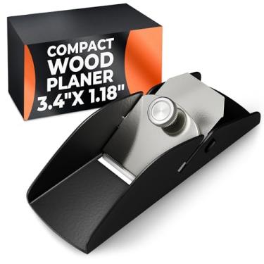 Imagem de Plaina manual de 8,6 x 3 x 2 cm para madeira – Ferramenta manual de plaina de madeira, aço inoxidável, ajuste de lâmina afiada, fundo durável, design ergonômico – fácil de montar, evita danos, para