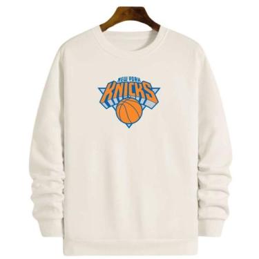 Imagem de Blusa Moletom Gola Basquete New York Knickss Basketball - Loja White M