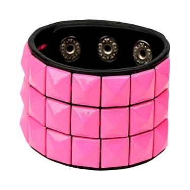 Imagem de Pulseira Unissex De Couro PU Punk Rock Hip Hop Com Caveira, Coração, C