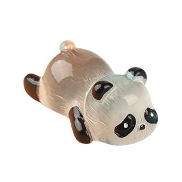 Imagem de Pequenos pandas de resina, pequenas estatuetas de panda | Figuras de animais portáteis - Estatuetas de panda requintadas pintadas à mão para colegas de família e amigos