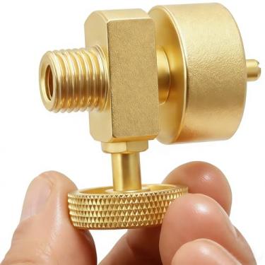 Imagem de MCAMPAS Válvula reguladora de gás propano de pressão ajustável descartável, válvula de agulha de conexão do tanque de 1,4 kg x encaixe adaptador macho NPT (fêmea M8)