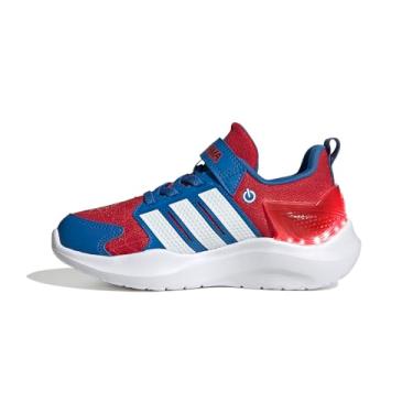 Imagem de adidas Tênis infantil unissex Marvel Lightorama Homem-Aranha, Better Scarlet/Branco/Azul royal brilhante, 12 Little Kid