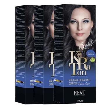 Imagem de Kit 3 Tonalizantes Keraton Banho De Brilho Grafite Kert