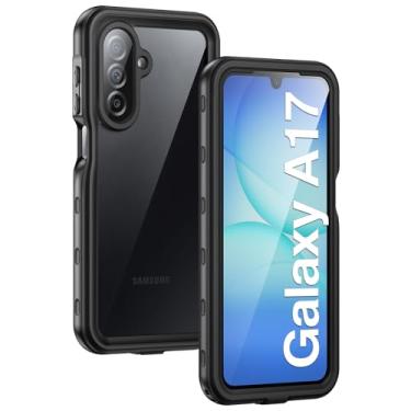 Imagem de Lanhiem Capa para celular Samsung Galaxy A17 5G, IP68 à prova d'água à prova de poeira, protetor de tela integrado, capa protetora robusta à prova de choque para Samsung A17 5G/4G de 6,7 polegadas