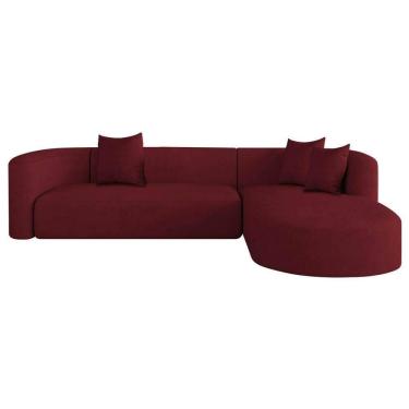 Imagem de Sofá Modular Celinne Luxuoso Sala De Estar Decoração Luxo 265cm Suede Cor Bordô