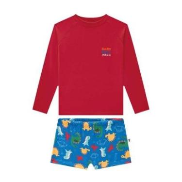 Imagem de Conjunto Infantil Menino  Onda Marinha Praia Proteção UV 50+-Masculino