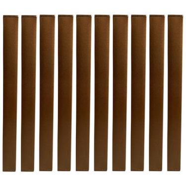 Imagem de Kit 10 Puxador Slim de Plástico Marrom para Móveis Balcão Cômoda Leve 