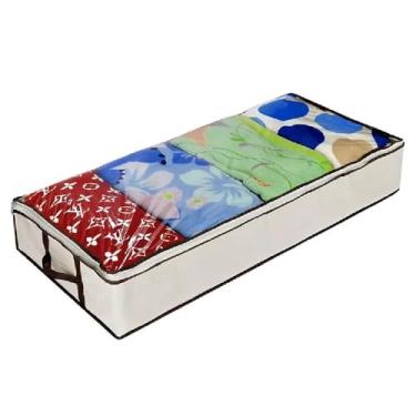 Imagem de CAIXA ORGANIZADORA GUARDA MANTA LENÇOL EDREDOM ORGANIZA GUARDA ROUPA QUARTO MULTIUSO
