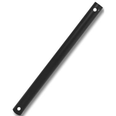 Imagem de Haste de extensão de ventilador de teto de 61 cm, haste de ventilador de teto preta fosca de 2,5 cm de diâmetro externo (sem roscas) com fios de 5 x 18-AWG, lança de ventilador de 6 metros adequada