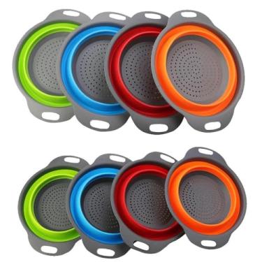 Imagem de Escorredor de Silicone Dobrável para Macarrão Legumes Verduras