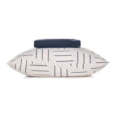 Imagem de Jogo de Cama Simples Malha Fio Penteado 100% Algodão - Zigue - Solteiro King