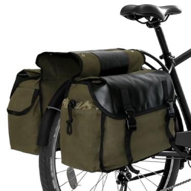 Imagem de YAPJEB Bolsas de bicicleta para suporte traseiro de bicicleta, preto, verde, cáqui, bolsa de assento de sela, bolsa de transporte para viagem de ciclismo (verde)