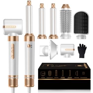 Imagem de Escova para secador de cabelo 17,8 cm Um, varinha de cachos autowrap, secador de cabelo iônico negativo de alta velocidade de 110.000 RPM com concentrador difusor, modelador de ar de escova redonda