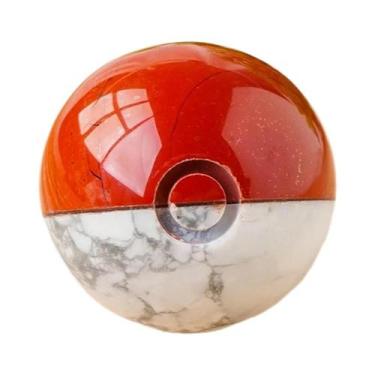 Imagem de Esfera De Cristal De Jaspe Vermelho Howlite 3cm, Pedra Natural De Cura