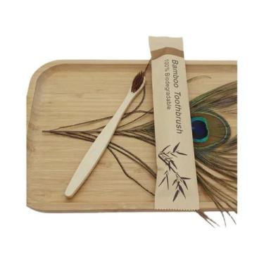 Imagem de Escovas De Dente De Bambu Macias Para Adultos, 100 Unidades, Ecológica