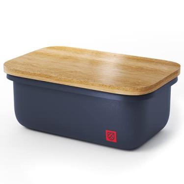 Imagem de Manteigueira com tampa – Guardador de manteiga coberto para bancada e geladeira, recipiente de manteiga, suporte de manteiga para geladeira, bandeja de manteiga grande e pequena com tampa, caixa de