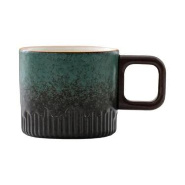 Imagem de Copo De Café Cerâmico Vintage De 60ml Com Cabo De Madeira, Copo De Chá