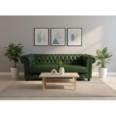 Imagem de Sofá 3 Lugares Chesterfield Classico Verde - Combo Stock