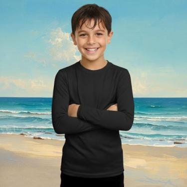 Imagem de Camisa Térmica Infantil Menino Manga Longa Proteção Solar Segunda Pele