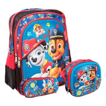 Imagem de Kit Mochila Infantil Masculina Resistente Desenho 3D Grande - Plike