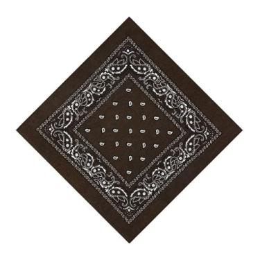 Imagem de Kit Bandana Lenço Estampado Classica Unissex 55X55Cm Adulto Cor:marrom