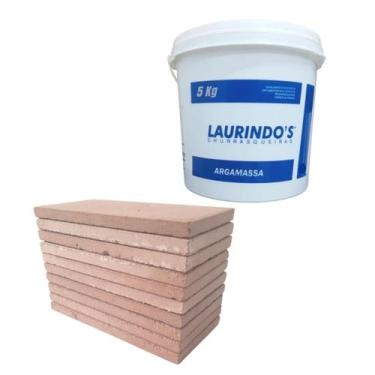 Imagem de 20 Tijolo Refratário + Massa Refratária Churrasqueira Forn - LAURINDOS