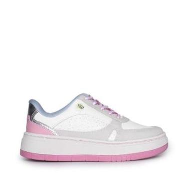 Imagem de Tênis Infantil Pink Cats Casual Napa Multicolor Branco/Rosa-Feminino