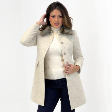Imagem de Casaco Malise Lã Batida 7/8 Feminino-Feminino