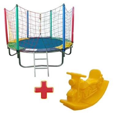 Imagem de Cama Elástica Pula Pula Trampolim 1,83m Nacional Premium + Gangorra 1 