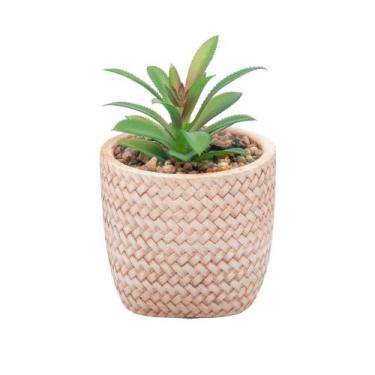 Imagem de Cachepot Wolff de Cerâmica com Suculenta Trançado 10cm