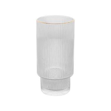 Imagem de 2 Copos Altos Lines com Fio de Ouro 400ml Cristal Ecológico - Wolff